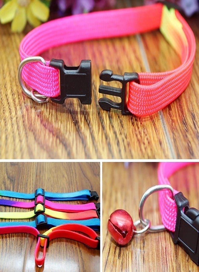 Pups&Pets Colorful Cat Collar with Bell, Adjustable Rainbow Collars for Cat Kitty Puppy Rabbit Small Animals - (Pack of 2) - Image 5